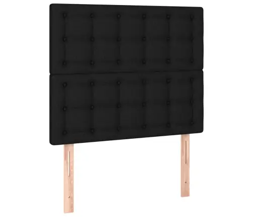 Atsperu Gulta Ar Matraci, Led, Melns Audums, 90X190 Cm Vidaxl