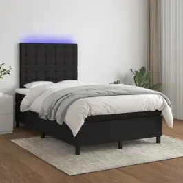 Lova Su Spyruoklėmis/Čiužiniu/Led, Juoda, 120X200cm Audinys