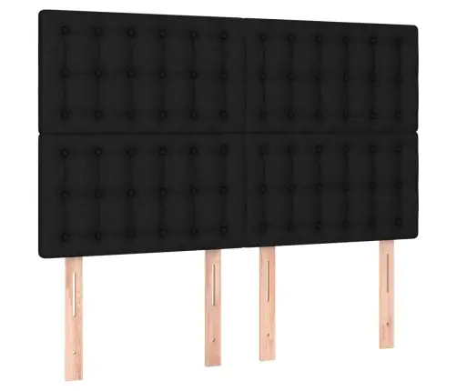 Atsperu Gulta Ar Matraci, Led, Melns Audums, 140X200 Cm Vidaxl