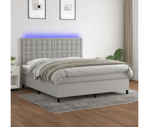 Kontinentaalvoodi Madrats Ja Led, Helehall, 180X200 cm Kangas