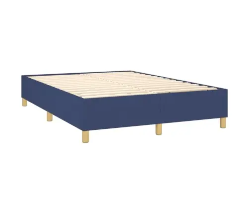 Atsperu Gulta Ar Matraci, Led, Zils Audums, 140X190 Cm Vidaxl Atsperu Gulta Ar Matraci, Led, Zils Audums, 140X190 Cm Vidaxl