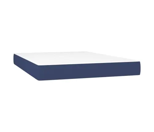 Atsperu Gulta Ar Matraci, Led, Zils Audums, 140X190 Cm Vidaxl Atsperu Gulta Ar Matraci, Led, Zils Audums, 140X190 Cm Vidaxl