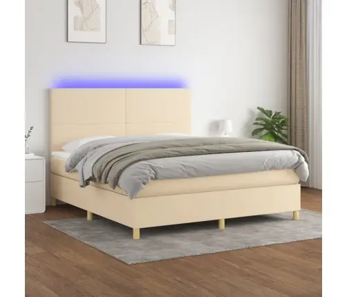 Kontinentaalvoodi Madrats Ja Led, Kreemjas, 160X200 cm Kangas