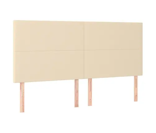 Atsperu Gulta Ar Matraci, Led, Krēmkrāsas Audums, 200X200 Cm Vidaxl