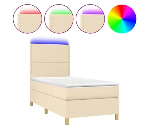 Kontinentaalvoodi Madrats Ja Led, Kreemjas, 100X200 cm Kangas