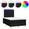 Atsperu Gulta Ar Matraci, Led, Melns Audums, 120X200 Cm Vidaxl