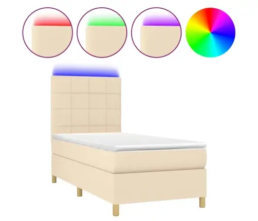 Kontinentaalvoodi Madrats Ja Led, Kreemjas, 100X200 cm Kangas
