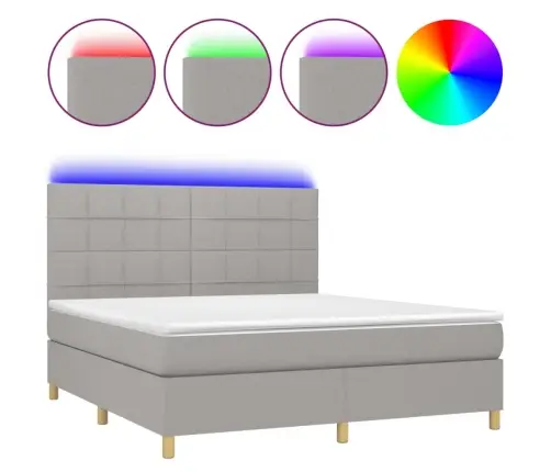 Kontinentaalvoodi Madrats Ja Led, Helehall, 180X200 cm Kangas