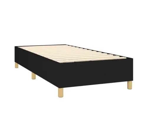 Atsperu Gulta Ar Matraci, Led, Melns Audums, 80X200 Cm Vidaxl Atsperu Gulta Ar Matraci, Led, Melns Audums, 80X200 Cm Vidaxl