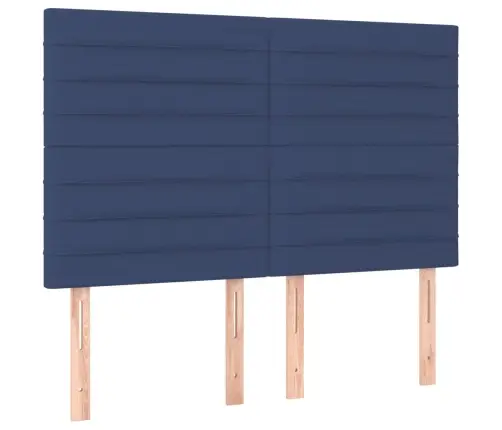 Atsperu Gulta Ar Matraci, Led, Zils Audums, 140X190 Cm Vidaxl