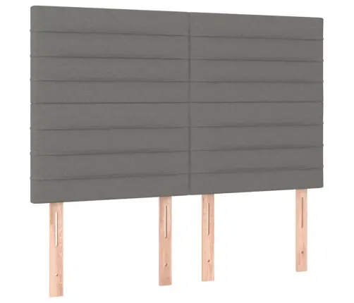 Atsperu Gulta Ar Matraci, Led, Tumši Pelēks Audums, 140X200 Cm Vidaxl