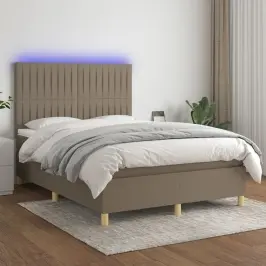 Lova Su Spyruoklėmis/Čiužiniu/Led, Taupe, 140X200 cm Audinys Lova Su Spyruoklėmis/Čiužiniu/Led, Taupe, 140X200 cm Audinys