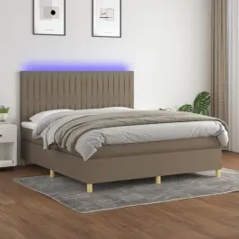 Lova Su Spyruoklėmis/Čiužiniu/Led, Taupe, 180X200 cm Audinys Lova Su Spyruoklėmis/Čiužiniu/Led, Taupe, 180X200 cm Audinys