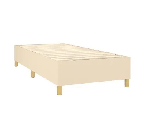 Lova Su Spyruoklėmis/Čiužiniu/Led, Kreminė, 90X200 cm Audinys