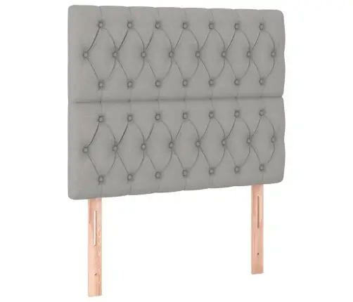 Atsperu Gulta Ar Matraci, Led, Gaiši Pelēks Audums, 120X200 Cm Vidaxl