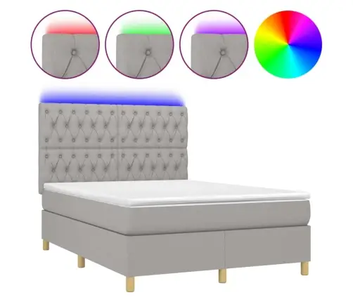 Kontinentaalvoodi Madrats Ja Led, Helehall, 140X200 cm Kangas