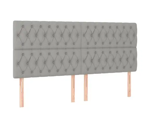 Atsperu Gulta Ar Matraci, Led, Gaiši Pelēks Audums, 180X200 Cm Vidaxl