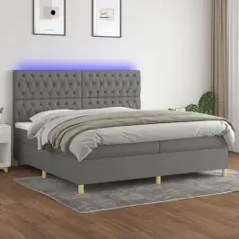 Kontinentaalvoodi Madrats Ja Led, Tumehall, 200X200 cm Kangas