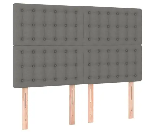 Atsperu Gulta Ar Matraci, Led, Tumši Pelēks Audums, 140X200 Cm Vidaxl Atsperu Gulta Ar Matraci, Led, Tumši Pelēks Audums, 140X200 Cm Vidaxl