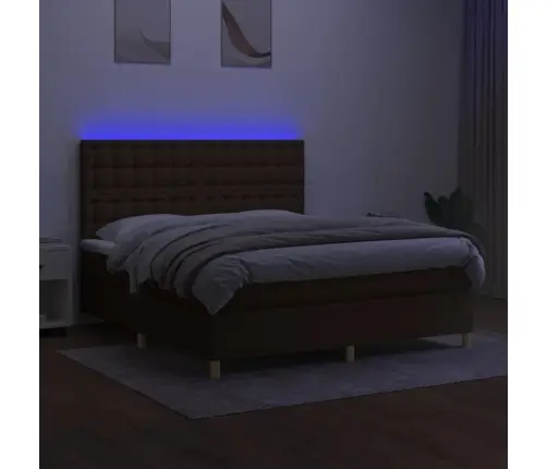 Kontinentaalvoodi Madrats Ja Led, Tumepruun, 160X200 cm Kangas