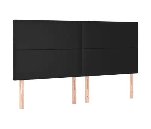 Atsperu Gulta Ar Matraci, Led, Melna, 180X200 Cm, Mākslīgā Āda Vidaxl