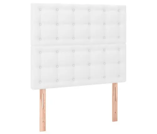 Atsperu Gulta Ar Matraci, Led, Balta, 100X200 Cm, Mākslīgā Āda Vidaxl