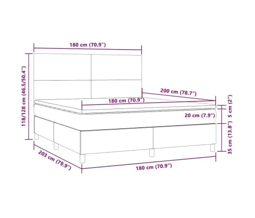 Lova Su Spyruoklėmis/Čiužiniu/Led, Žalia, 180X200cm Aksomas