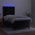 Atsperu Gulta Ar Matraci, Led, Melns Samts, 80X200 Cm Vidaxl