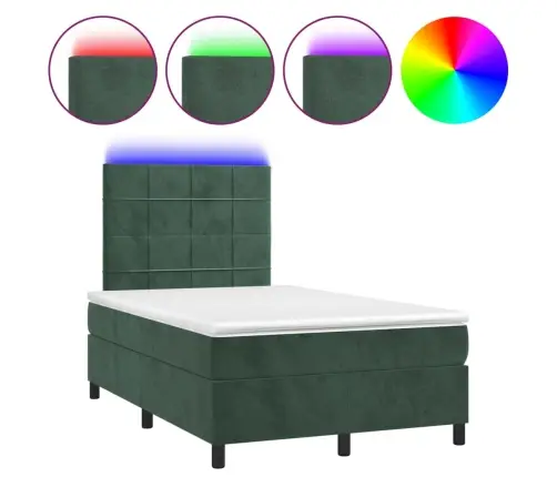 Lova Su Spyruoklėmis/Čiužiniu/Led, Žalia, 120X200cm Aksomas