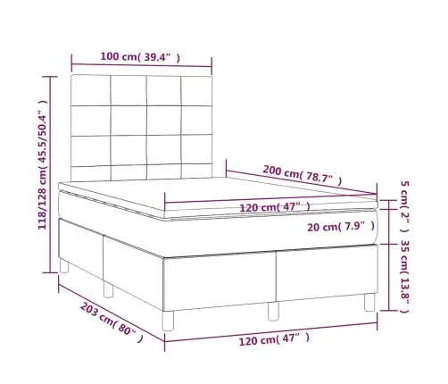 Lova Su Spyruoklėmis/Čiužiniu/Led, Žalia, 120X200cm Aksomas
