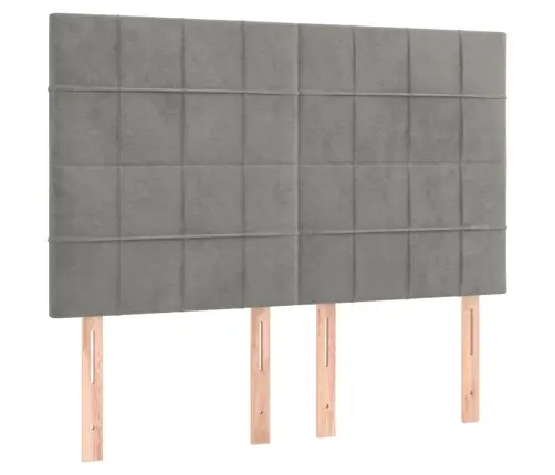 Kontinentaalvoodi Madrats Ja Led, Helehall, 140X190 cm Samet