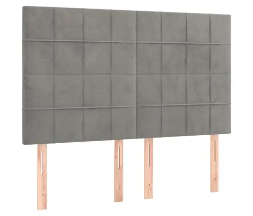 Kontinentaalvoodi Madrats Ja Led, Helehall, 140X200 cm Samet