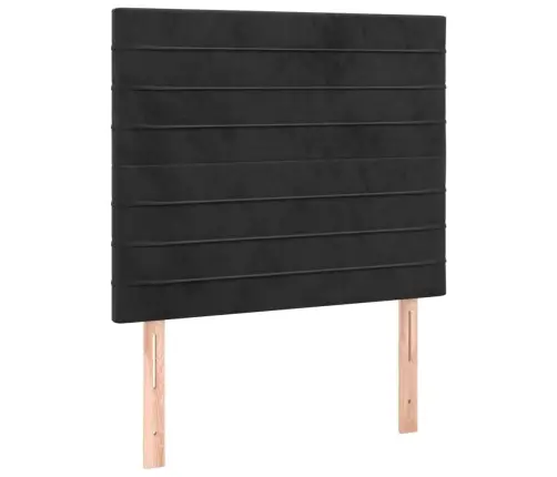 Atsperu Gulta Ar Matraci, Led, Melns Samts, 90X190 Cm Vidaxl