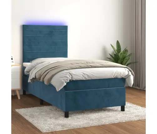 Kontinentaalvoodi Madrats, Led, Tumesinine, 90X190 cm Samet
