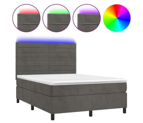 Kontinentaalvoodi Madrats Ja Led, Tumehall, 140X190 cm Samet