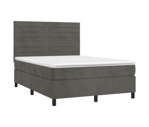 Kontinentaalvoodi Madrats Ja Led, Tumehall, 140X190 cm Samet
