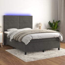 Kontinentaalvoodi Madrats Ja Led, Tumehall, 140X190 cm Samet