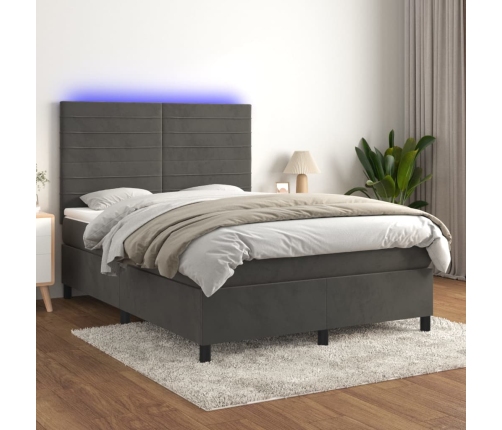 Kontinentaalvoodi Madrats Ja Led, Tumehall, 140X190 cm Samet