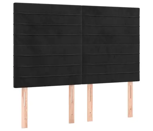 Atsperu Gulta Ar Matraci, Led, Melns Samts, 140X190 Cm Vidaxl