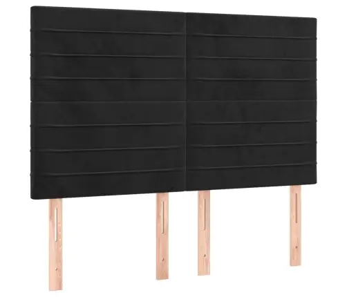 Lova Su Spyruoklėmis/Čiužiniu/Led, Juoda, 140X200cm Aksomas