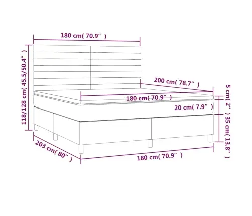 Lova Su Spyruoklėmis/Čiužiniu/Led, Žalia, 180X200cm Aksomas