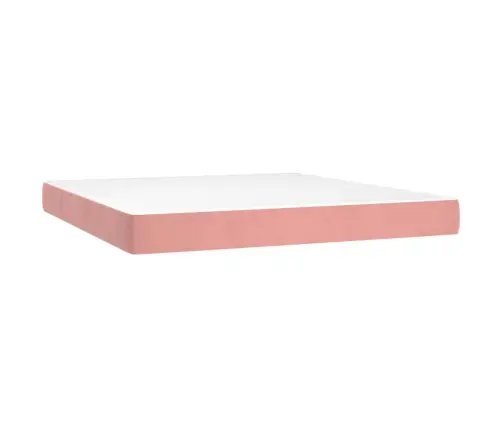 Atsperu Gulta Ar Matraci, Led, Rozā Samts, 180X200 Cm Vidaxl Atsperu Gulta Ar Matraci, Led, Rozā Samts, 180X200 Cm Vidaxl