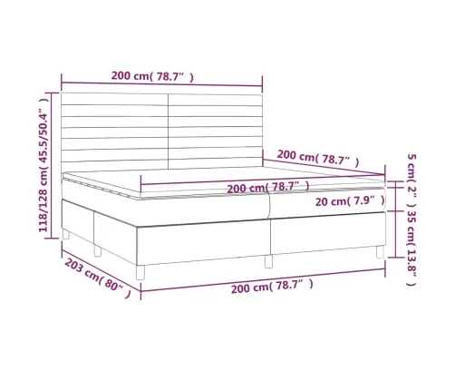 Kontinentaalvoodi Madrats, Led, Roosa, 200X200 cm Samet