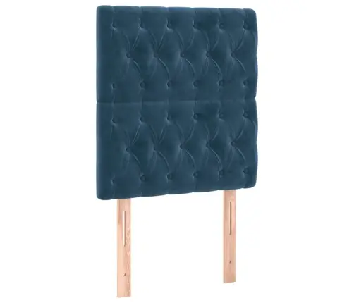 Atsperu Gulta Ar Matraci, Led, Tumši Zils Samts, 90X190 Cm Vidaxl