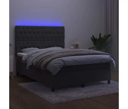 Kontinentaalvoodi Madrats Ja Led, Tumehall, 140X190 cm Samet