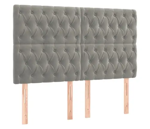 Kontinentaalvoodi Madrats Ja Led, Helehall, 180X200 cm Samet