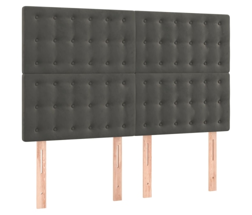 Kontinentaalvoodi Madrats Ja Led, Tumehall, 140X190 cm Samet