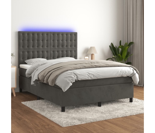 Kontinentaalvoodi Madrats Ja Led, Tumehall, 140X190 cm Samet