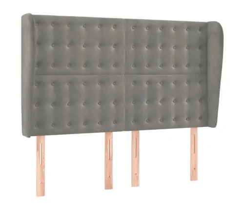 Atsperu Gulta Ar Matraci, Led, Gaiši Pelēks Samts, 140X200 Cm Vidaxl