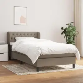 Lova Su Spyruoklėmis Ir Čiužiniu, Taupe, 90X190 cm Audinys